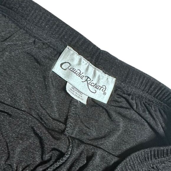 90’s Vintage Claudia Richard’s Black Shimmery Pull On Pants Size Medium - Picture 9 of 10